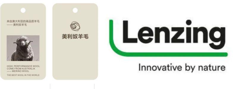 Reference hang tags for merino wool sourcing and Lyocell fibre technology