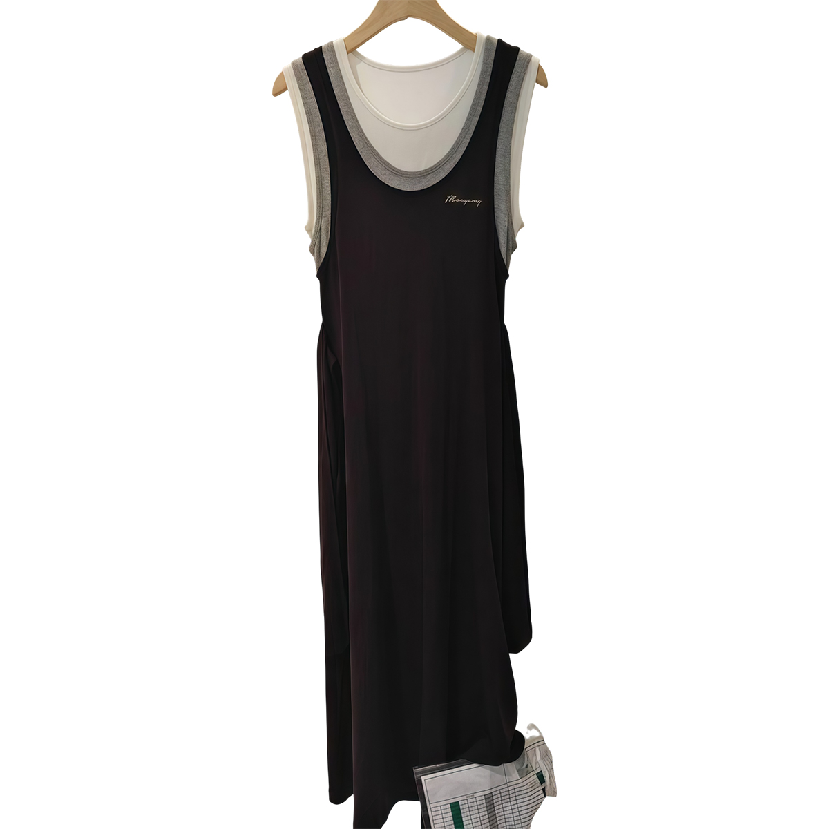 Layered rib knit dress styling